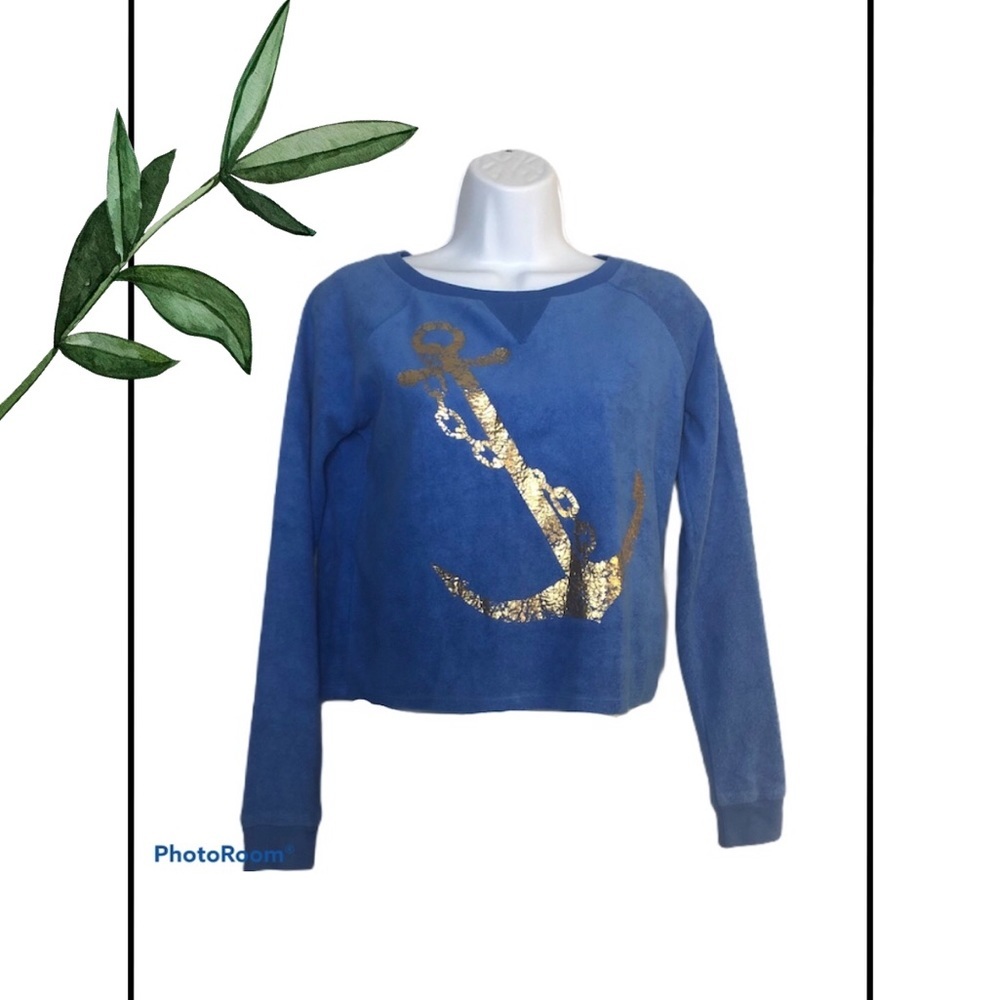 Crush by ABC Family Blue Long Sleeve Anchor Shirt